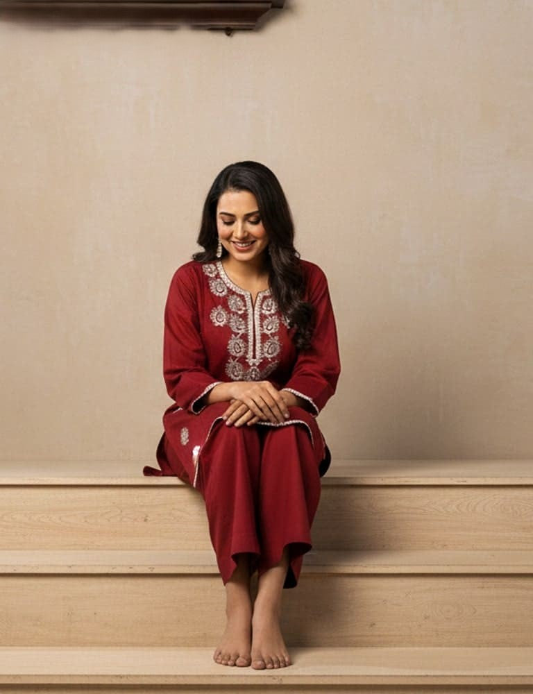 Dastaan – 2PC Cotton Embroidered Co-Ord Set (Multi-Color) by Mudasir Fashion