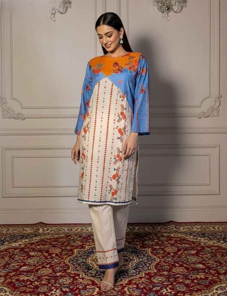 Slub Essence – 2PC Printed Slub Lawn by Mudasir Fashion