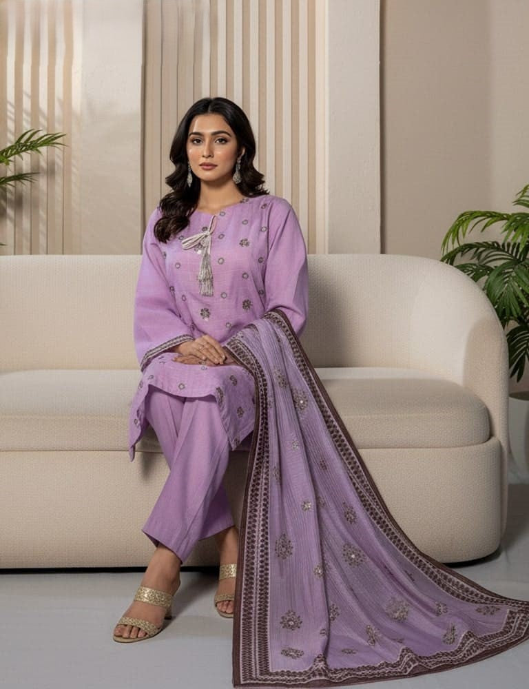 olycoture – Embroidered Poly Cotton 2 & 3-Piece Collection (Multi-Color) by Mudasir Fashion