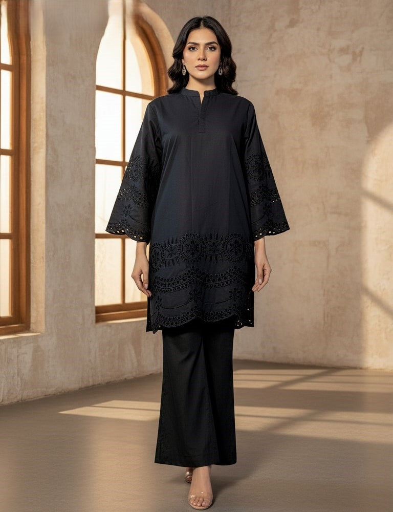 Cottoncut – Premium Cotton Co-Ord Set with Heavy Cutwork Embroidery by Mudasir Fashion