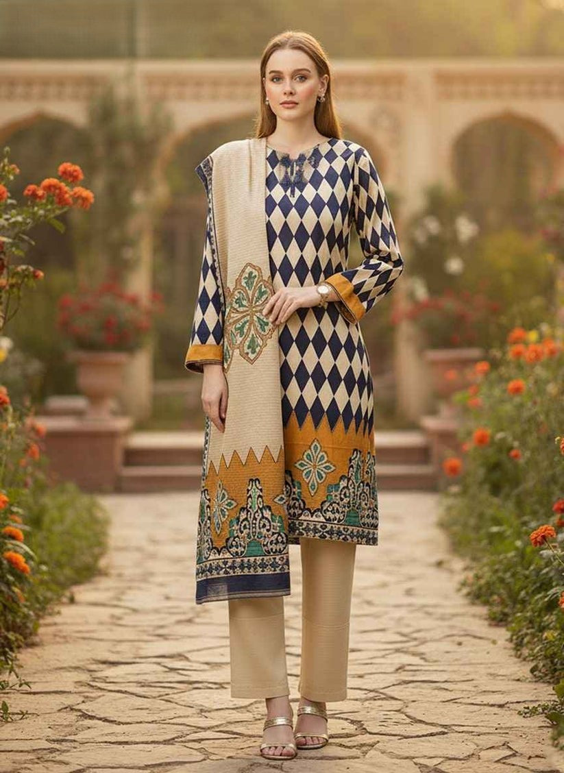 Polycoture – Yellow Embroidered Poly Cotton 2 & 3-Piece Collection by Mudasir Fashion