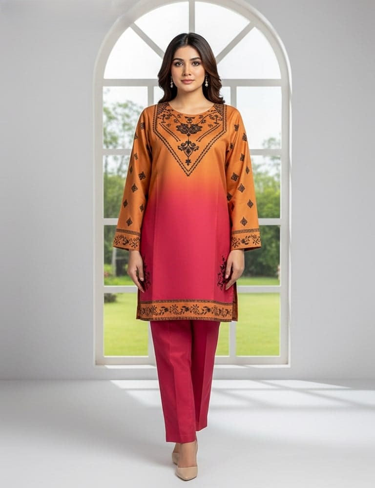 Bivossa – 2PC Printed Viscose Silk Co-ord Set by Mudasir Fashion