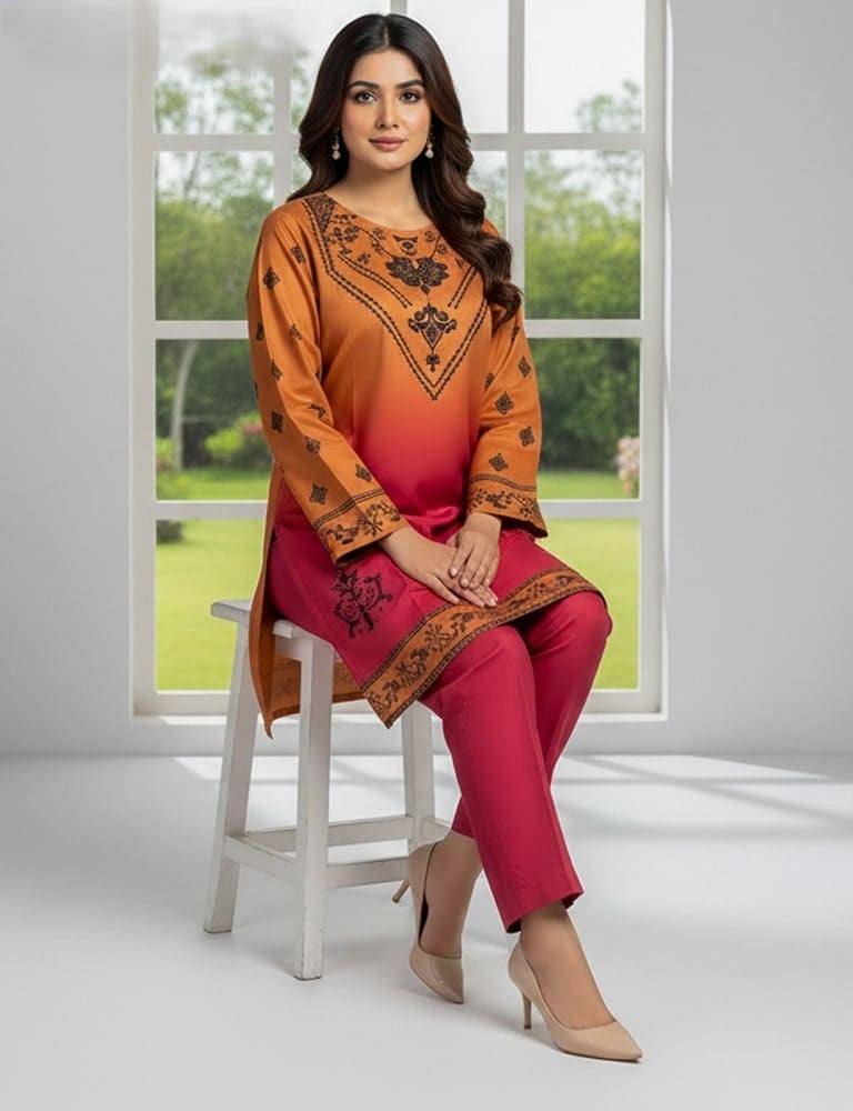 Bivossa – 2PC Printed Viscose Silk Co-ord Set by Mudasir Fashion