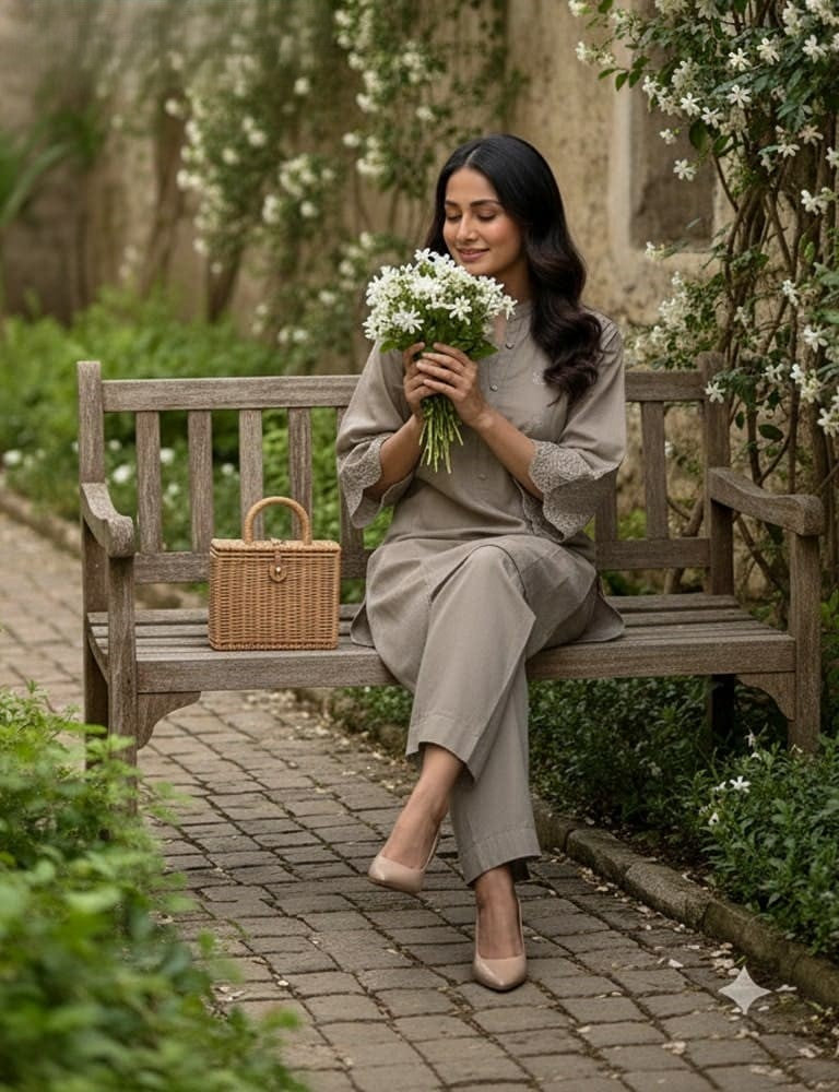 Tabeer – 2PC Chikankari Cotton Embroidered Co-Ord Set (Multiple Colors) by Mudasir Fashion