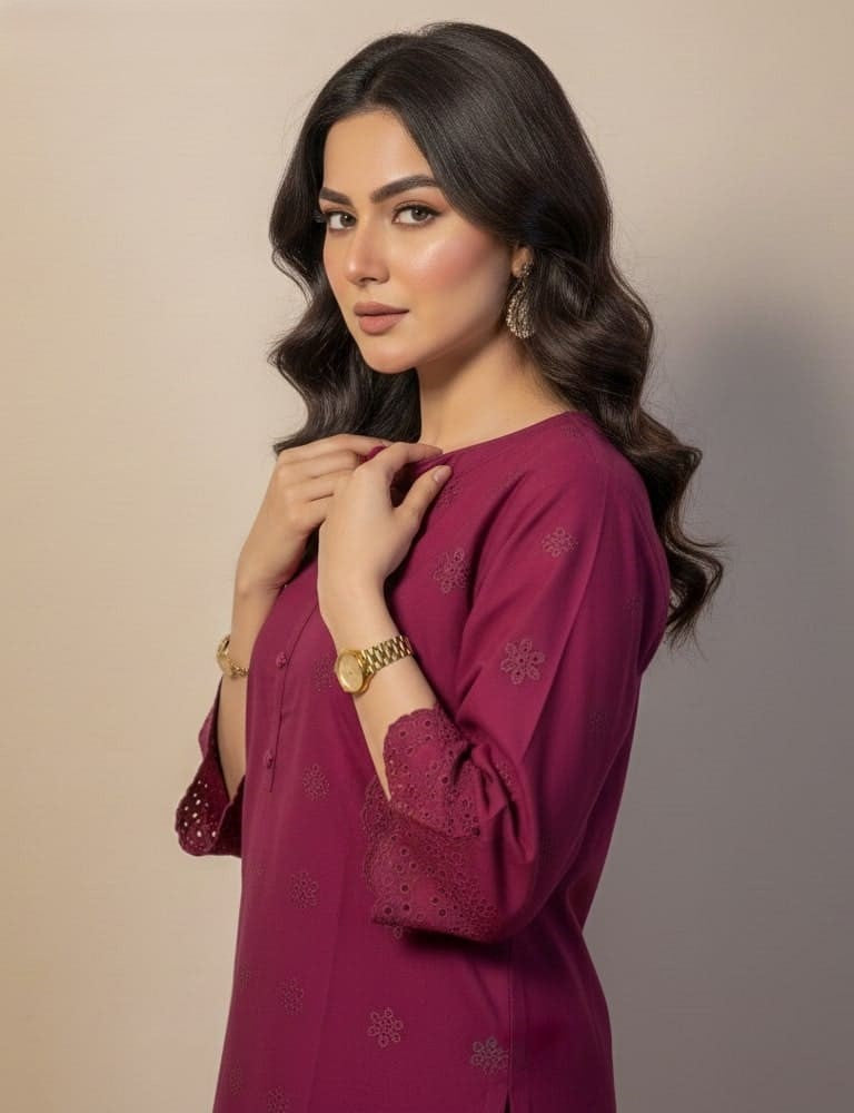 Tabeer – 2PC Chikankari Cotton Embroidered Co-Ord Set (Multiple Colors) by Mudasir Fashion