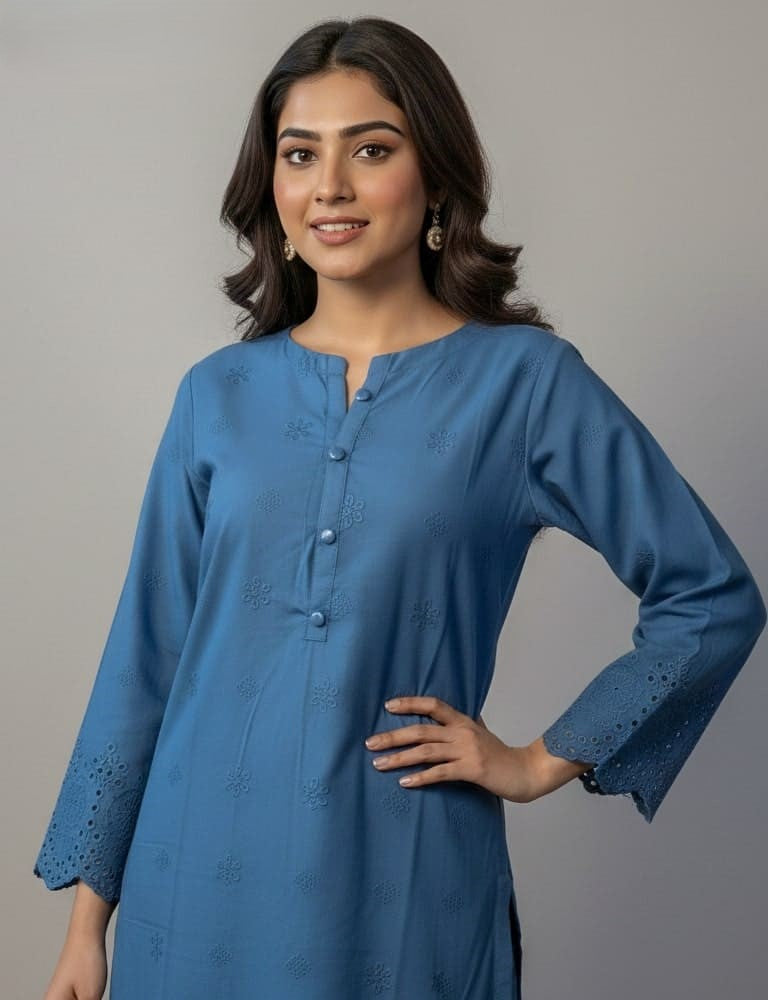 Tabeer – 2PC Chikankari Cotton Embroidered Co-Ord Set (Multiple Colors) by Mudasir Fashion