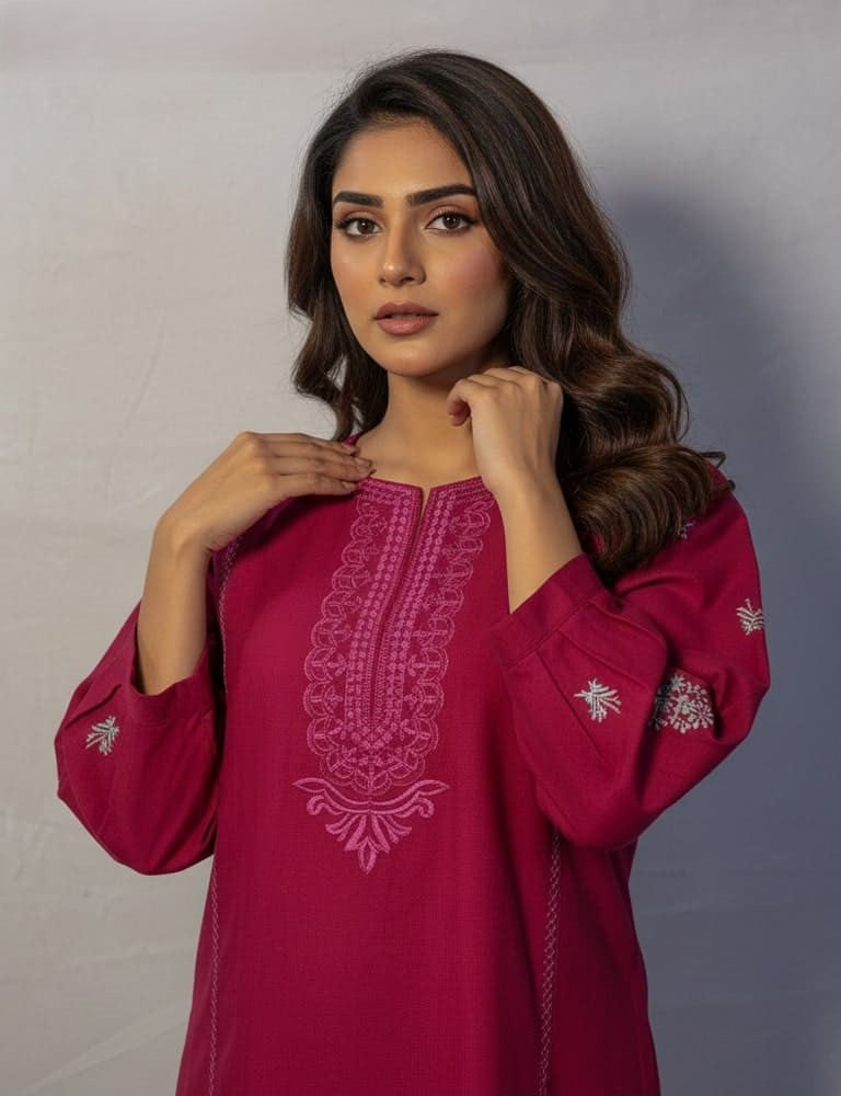 Tabeer – 2PC Chikankari Cotton Embroidered Co-Ord Set (Multi-Color) by Mudasir Fashion