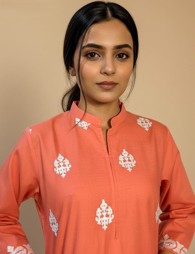 Alyssia – 2PC Embroidered Cotton Co-Ord Set (Multi-Color) by Mudasir Fashion