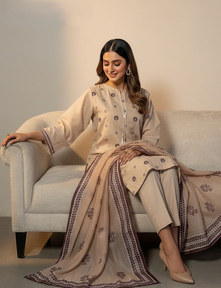 olycoture – Embroidered Poly Cotton 2 & 3-Piece Collection (Multi-Color) by Mudasir Fashion