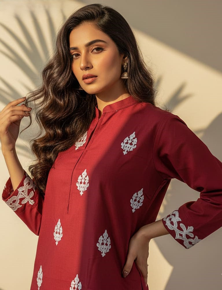 Alyssia – 2PC Embroidered Cotton Co-Ord Set (Multi-Color) by Mudasir Fashion