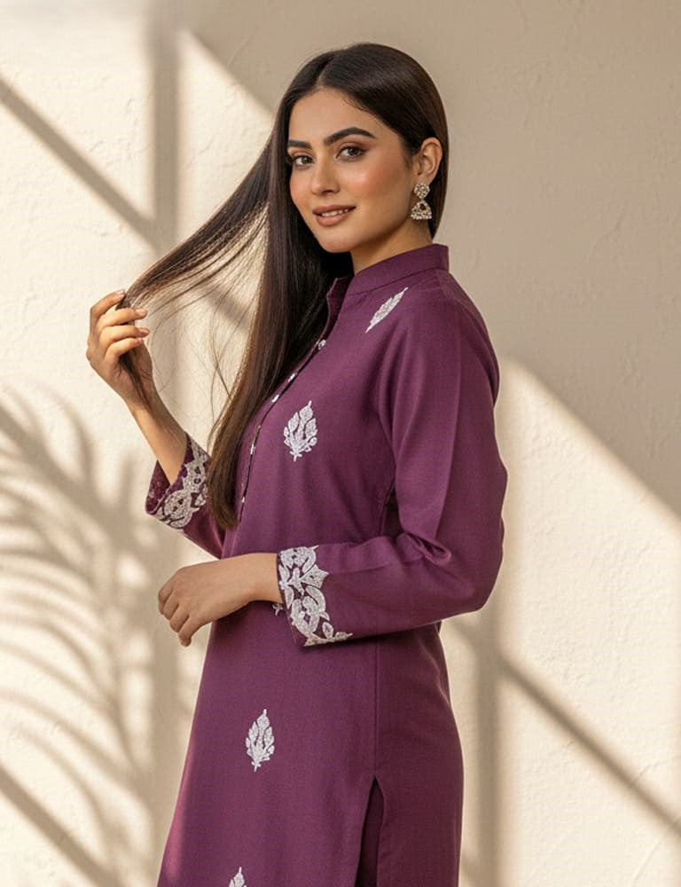 Alyssia – 2PC Embroidered Cotton Co-Ord Set (Multi-Color) by Mudasir Fashion